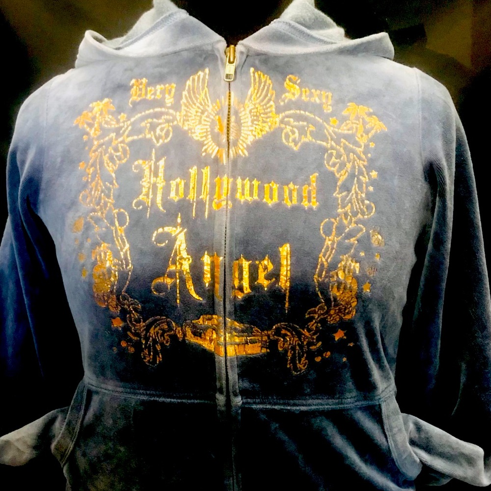 VS Hollywood Angel velour zip-up short hoodie